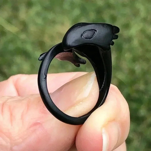 3 for $25/ Adjustable Black Dragon D&D Goth Punk Wrap Around Ring NWT - Picture 2 of 3